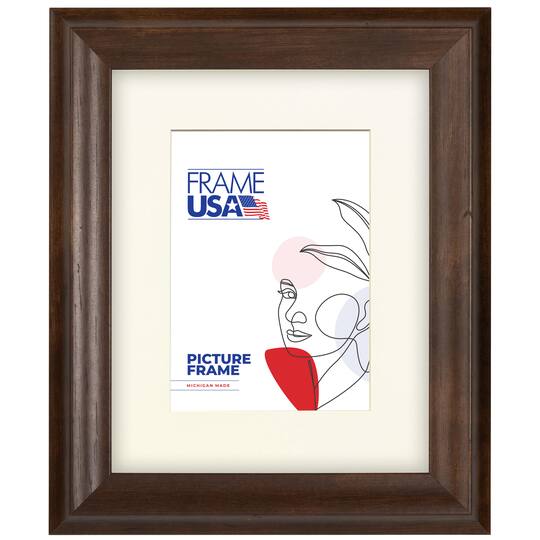 Frame USA Verona Narrow Mocha Single Image Picture Frame with Mat